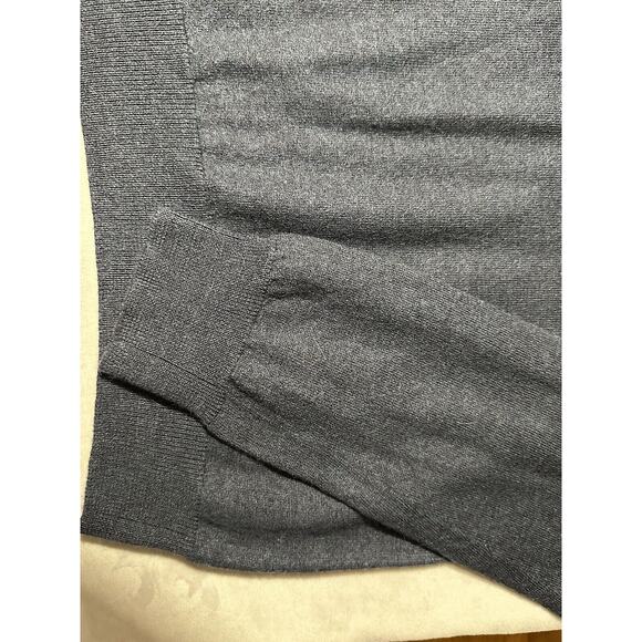 Saks Fifth Avenue Black Label Wool Woman Quarter 1/4 Zip‎ Sweater Size Med Navy - Picture 4 of 8